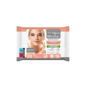 Exfoliating makeup removal wipes with micellar water tonic Salustar 20 units