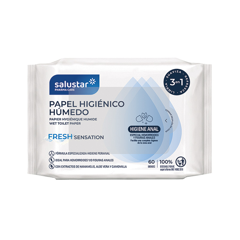 Hemorrhoids and anal fissures Salustar Wet Toilet Paper 60 units