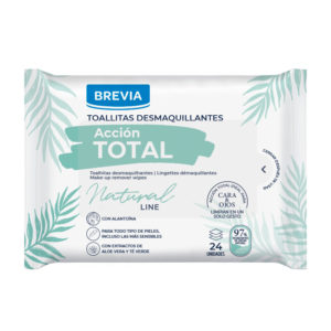 Lingettes Humides Démaquillantes Brevia Natural Line Acción Total 24 unités
