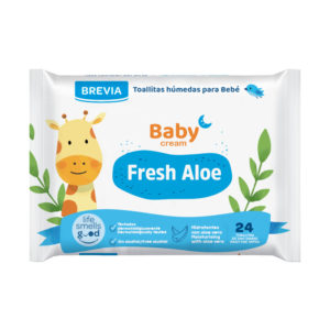 Lingettes Humides para bebé Brevia Baby Cream Fresh Aloe 24 unités