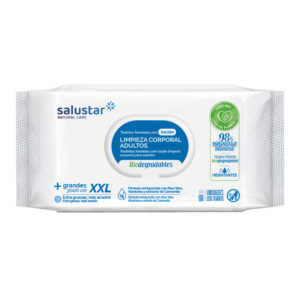 Lingettes humides avec lotion nettoyante pour le corps Adultes Salustar 60 unités
