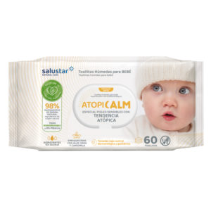 Lingettes Humides hidratantes pour bebé, spécial peaux atopiques Atopicalm Salustar 60 unités