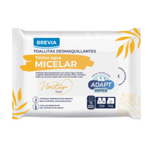 Lingettes démaquillantes Brevia Naturface avec tonique d’eau micellaire 15/30 unités