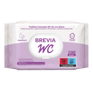 Lingettes humides WC Brevia 100 unités