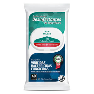 Lingettes humides désinfectants de surfaces. Usage domestique. 40 unités