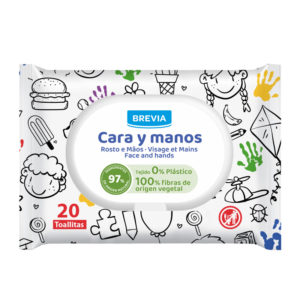 Lingettes humides visage et mains Brevia 20 unités