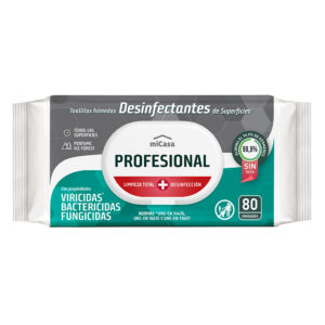 Lingettes humides désinfectants de surfaces. Usage professionnel. 80 unités