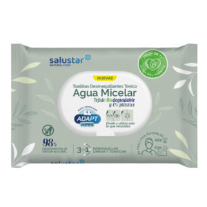 Les lingettes humides démaquillantes biodégradable avec tonique d’eau micellaire Salustar 30/60 unités