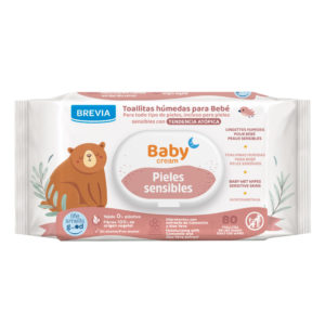 Lingettes Humides para bebé Brevia Baby Cream Peau Sensible 80 unités