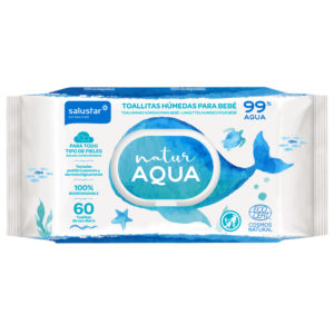 Lingettes Humides pour Bebé Natur Aqua 60 unités