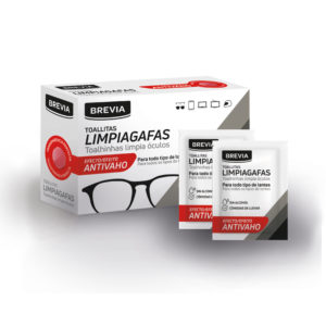 Lingettes humides pour nettoyer les verres Brevia 30 unités
