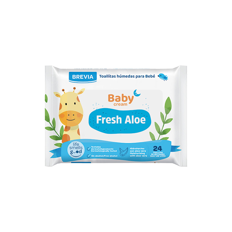 Toallitas Húmedas para bebé Brevia Baby Cream Fresh Aloe 24