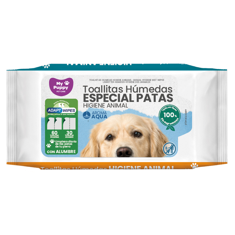 Toallitas Húmedas especial Patas Higiene Animal My Puppy 30/60 unidades -  Brevia Corporación