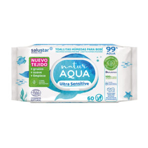 Toallitas Húmedas para bebé Natur Aqua 60 unidades.